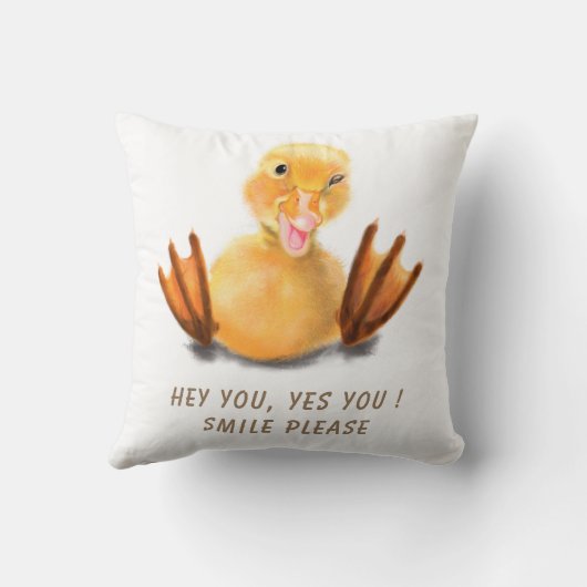おもしろい装飾用クッションとよくはしゃぐDuckling -スマイル クッション (裏面)