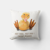 おもしろい装飾用クッションとよくはしゃぐDuckling -スマイル クッション (正面)