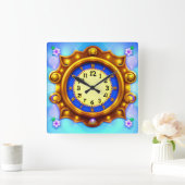 おもしろい装飾 スクエア壁時計 (ホーム)