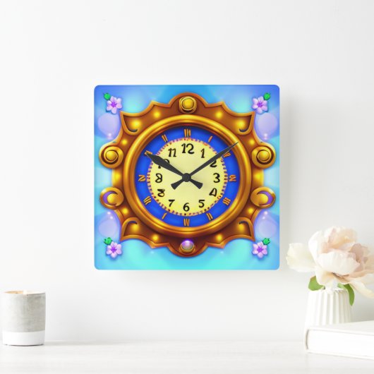 おもしろい装飾 スクエア壁時計 (ホーム)