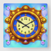 おもしろい装飾 スクエア壁時計 (正面)