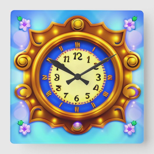 おもしろい装飾 スクエア壁時計 (正面)