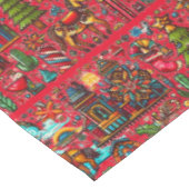 おもしろい西パターンクリスマスレッド テーブルクロス (アングル)