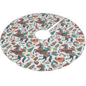 おもしろい西馬クリスマスグリーン ブラッシュドポリエステルツリースカート (アングル)