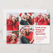 おもしろい見る米国5写真コラージュのクリスマス シーズンカード (正面)