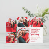 おもしろい見る米国5写真コラージュのクリスマス シーズンカード (スタンド正面)