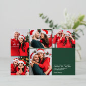 おもしろい見る米国5写真コラージュのクリスマス 箔シーズンカード (立ち正面)