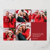 おもしろい見る米国5写真コラージュのクリスマス 箔シーズンカード (正面)