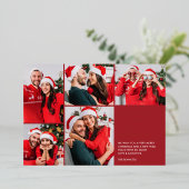 おもしろい見る米国5写真コラージュのクリスマス 箔シーズンカード (立ち正面)