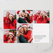 おもしろい見る米国5写真コラージュのクリスマス 箔シーズンカード (正面)