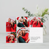 おもしろい見る米国5写真コラージュのクリスマス 箔シーズンカード (立ち正面)