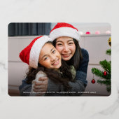 おもしろい見るUs Christmas Full Photo |緑 箔シーズンカード (正面)