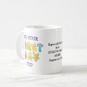 おもしろい親から親に向かって最初の日だ コーヒーマグカップ (正面左)