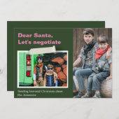 おもしろい親愛クリスマスよくはしゃぐカード シーズンカード (正面/裏面)