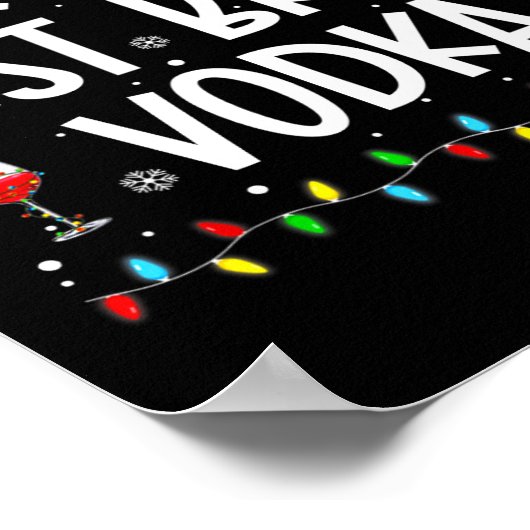 おもしろい親愛サンタがウォッカのクリスマスパジャマを持ってくる ポスター (角)