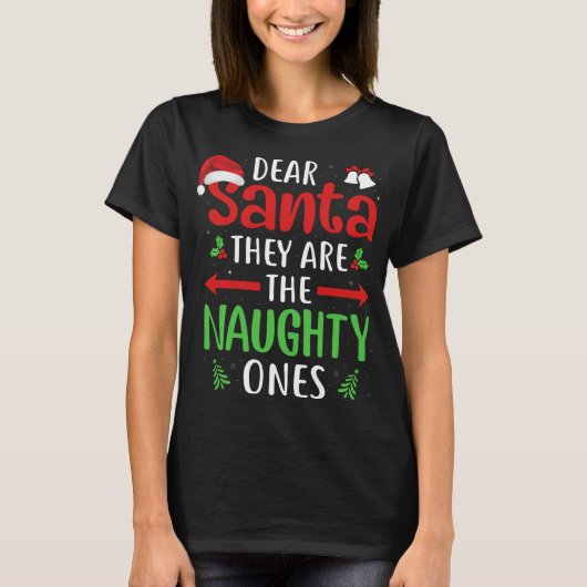 おもしろい親愛サンタはオニいけなス・クリスム Tシャツ (正面)