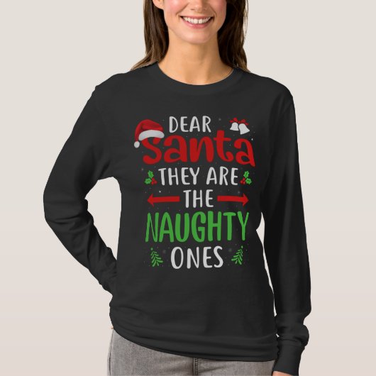おもしろい親愛サンタはオニいけなス・クリスム Tシャツ (正面)