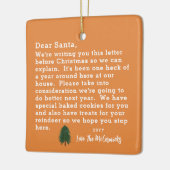おもしろい親愛サンタレターファミリーパーソナライズされた セラミックオーナメント (左)