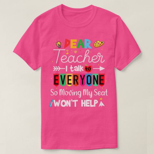 おもしろい親愛先生皆に話す Tシャツ (デザイン正面)