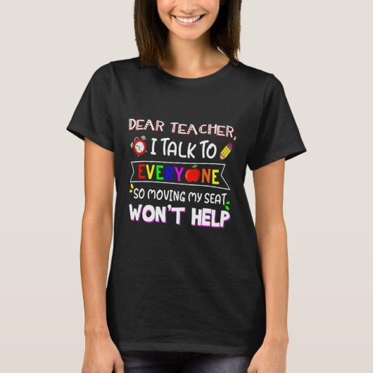 おもしろい親愛先生私は皆に話す移動シートWo Tシャツ (正面)