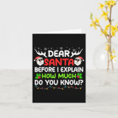 おもしろい親愛・サンタIがクリスマス・ボ子供へーを説明 カード (黄色い花)