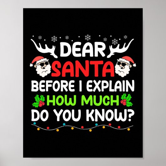 おもしろい親愛・サンタIがクリスマス・ボ子供へーを説明 ポスター (正面)
