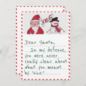 おもしろい親愛Santa In My Defense Christmas Greeting シーズンカード (正面/裏面)
