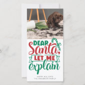 おもしろい親愛Santa Let Me Explain Photo シーズンカード (正面)