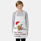 おもしろい親愛Santa Mouseクリスマスリスト エプロン (着用した状態)