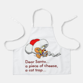 おもしろい親愛Santa Mouseクリスマスリスト エプロン