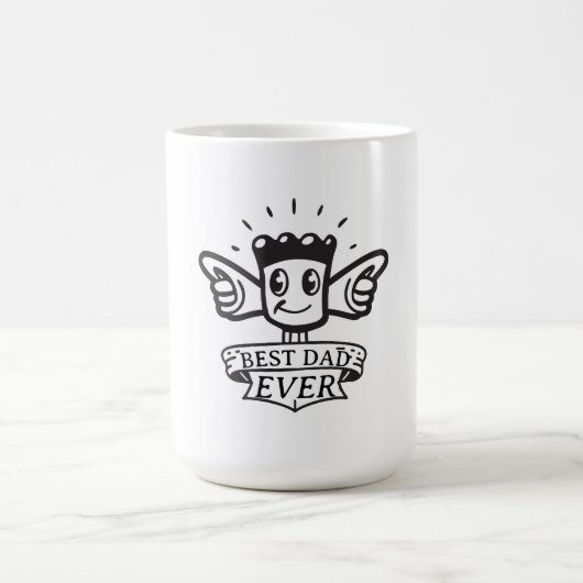 おもしろい親指を上げる最高のパパ コーヒーマグカップ (中央)