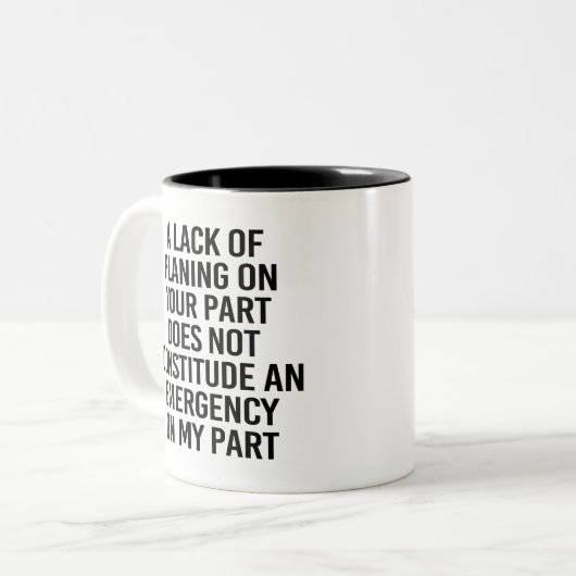 おもしろい計画受動積極的な計画ギフト ツートーンマグカップ (正面左)