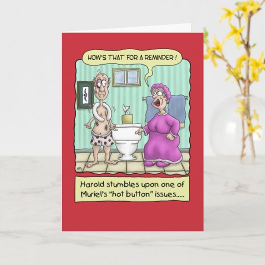 おもしろい記念日カード:座席を上げる カード (黄色い花)