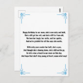 おもしろい詩　60歳の女性へ ポストカード (正面/裏面)