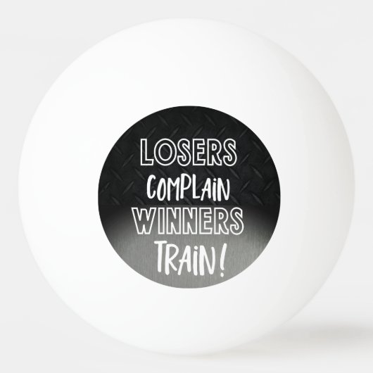 おもしろい話の勝者を平手で打って下さい列車の敗者が不平を言う 卓球ボール (正面)
