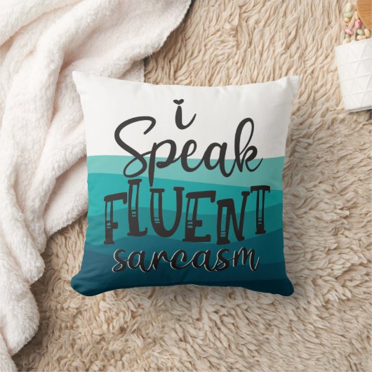 おもしろい話の流暢な皮肉の青い波 クッション (ブランケット)