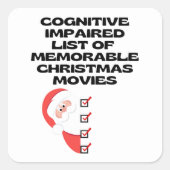 おもしろい認識のChristmas Movie List スクエアシール (正面)