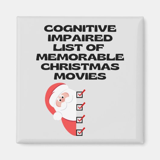 おもしろい認識のChristmas Movie List マグネット (正面)