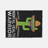 おもしろい認識度メンタルヘルス戦士 フリースブランケット (正面(横))