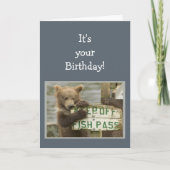 おもしろい誕生日いくつかのルールを破るクマ動物 カード (正面)