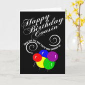 おもしろい誕生日のいとこ カード (黄色い花)