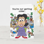 おもしろい誕生日の増加 カード (黄色い花)