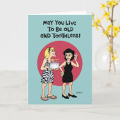 おもしろい誕生日の女友達願い カード (黄色い花)