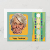 おもしろい誕生日の女性 レトロ ポストカード (正面/裏面)