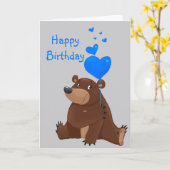 おもしろい誕生日の自慢あなたの年齢クマ カード (黄色い花)