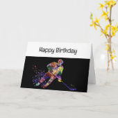 おもしろい誕生日はダブルオーバータイムホッケーより良い カード (黄色い花)