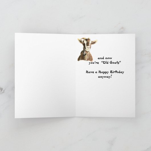 おもしろい誕生日は丘の上の古いヤギのユーモア カード (内部)