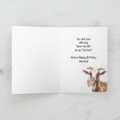 おもしろい誕生日は丘の上の古いヤギのユーモア カード (内部)