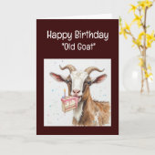 おもしろい誕生日は丘の上の古いヤギのユーモア カード (黄色い花)