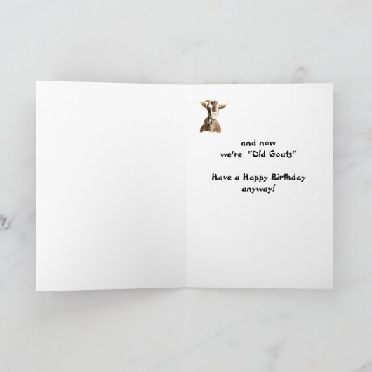 おもしろい誕生日は丘の上の古いヤギのユーモア カード (内部)